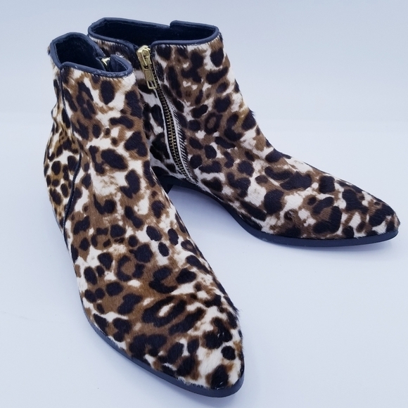 J. Crew Calf Hair and Leather Leopard Print Booties, size 6.5 - Picture 7 of 16